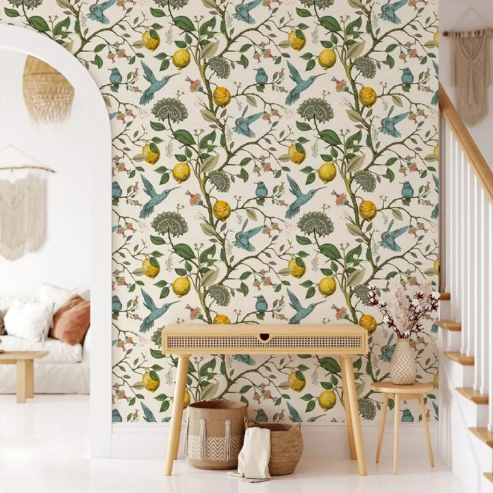 BowLift | Lemon Bluebird PVC Adhesive Wallpaper