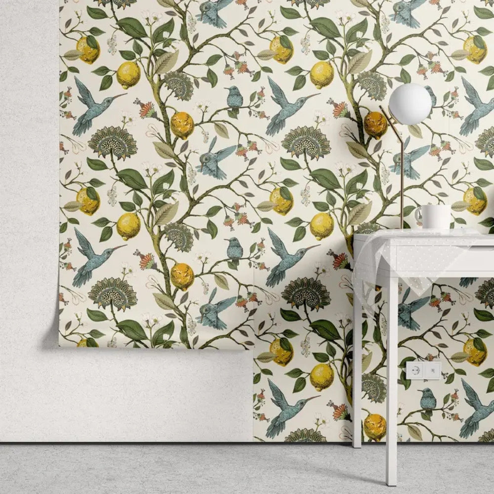 BowLift | Lemon Bluebird PVC Adhesive Wallpaper