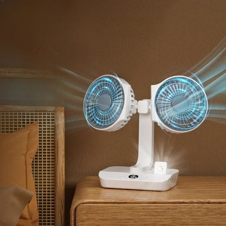 BowLift | Lightweight Double Blades Rechargeable Travel Camp Cooler Fan