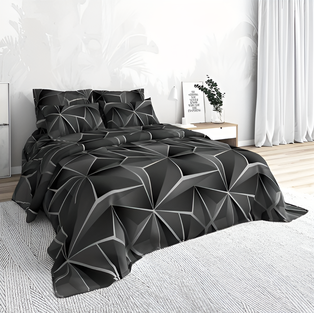 BowLift | CLOUDLUX - Fluffy 3D-printed check bedding set