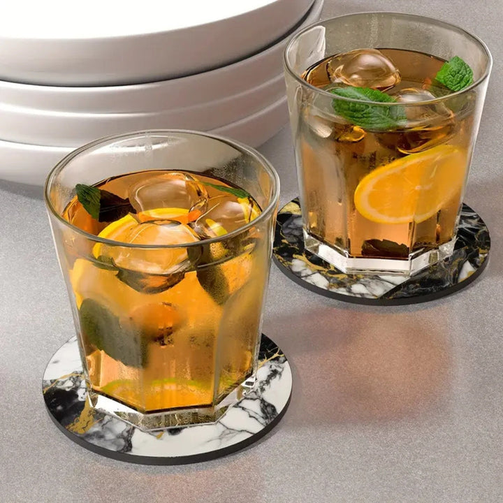 BowLift | Luxury Marble Effect Drink Coasters | 5pcs Set