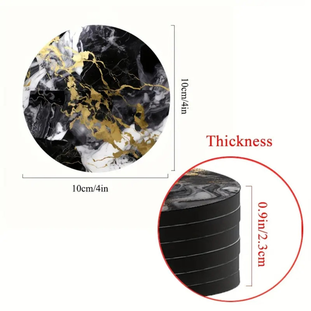 BowLift | Luxury Marble Effect Drink Coasters | 5pcs Set