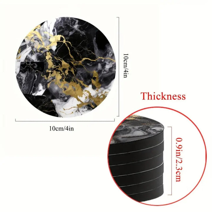 BowLift | Luxury Marble Effect Drink Coasters | 5pcs Set