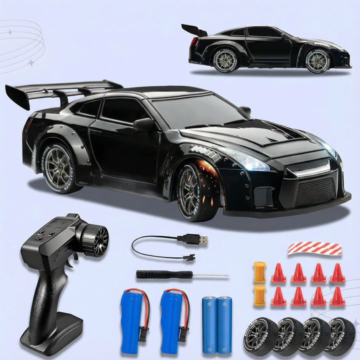 RC Drift Car – LED Lights, High-Speed 4WD & Drift Tires Bowlift