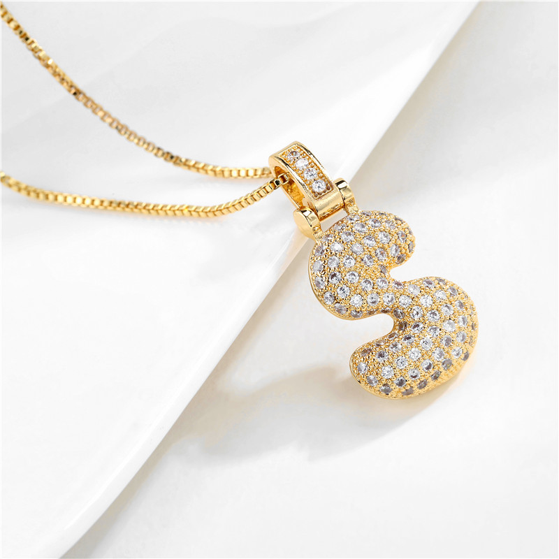 BowLift | 14k Diamond Dazzle Bubble Initial Necklace