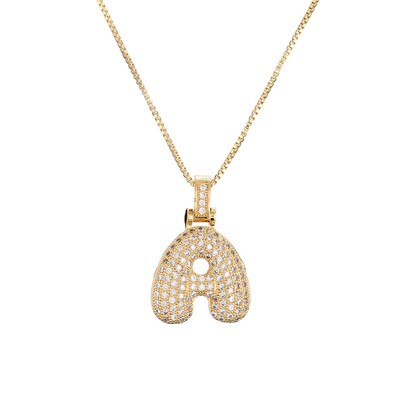 BowLift | 14k Diamond Dazzle Bubble Initial Necklace