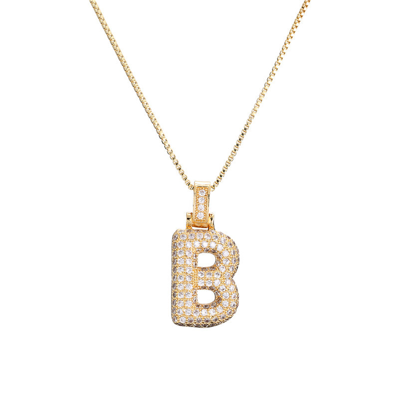 BowLift | 14k Diamond Dazzle Bubble Initial Necklace