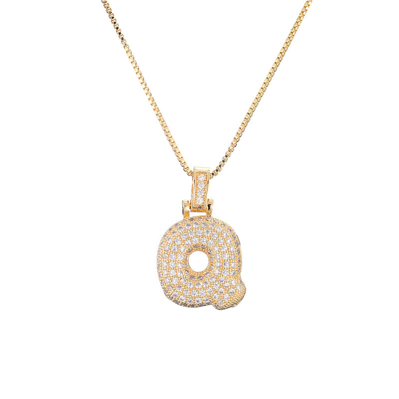 BowLift | 14k Diamond Dazzle Bubble Initial Necklace