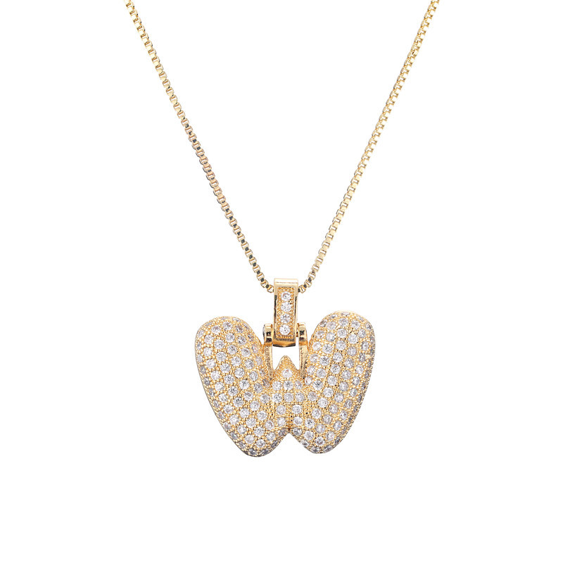 BowLift | 14k Diamond Dazzle Bubble Initial Necklace