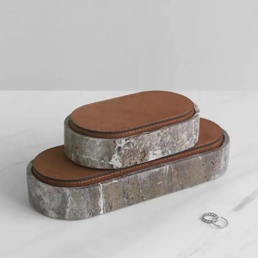 BowLift | Marble Leather Lid Jewelry Storage Box