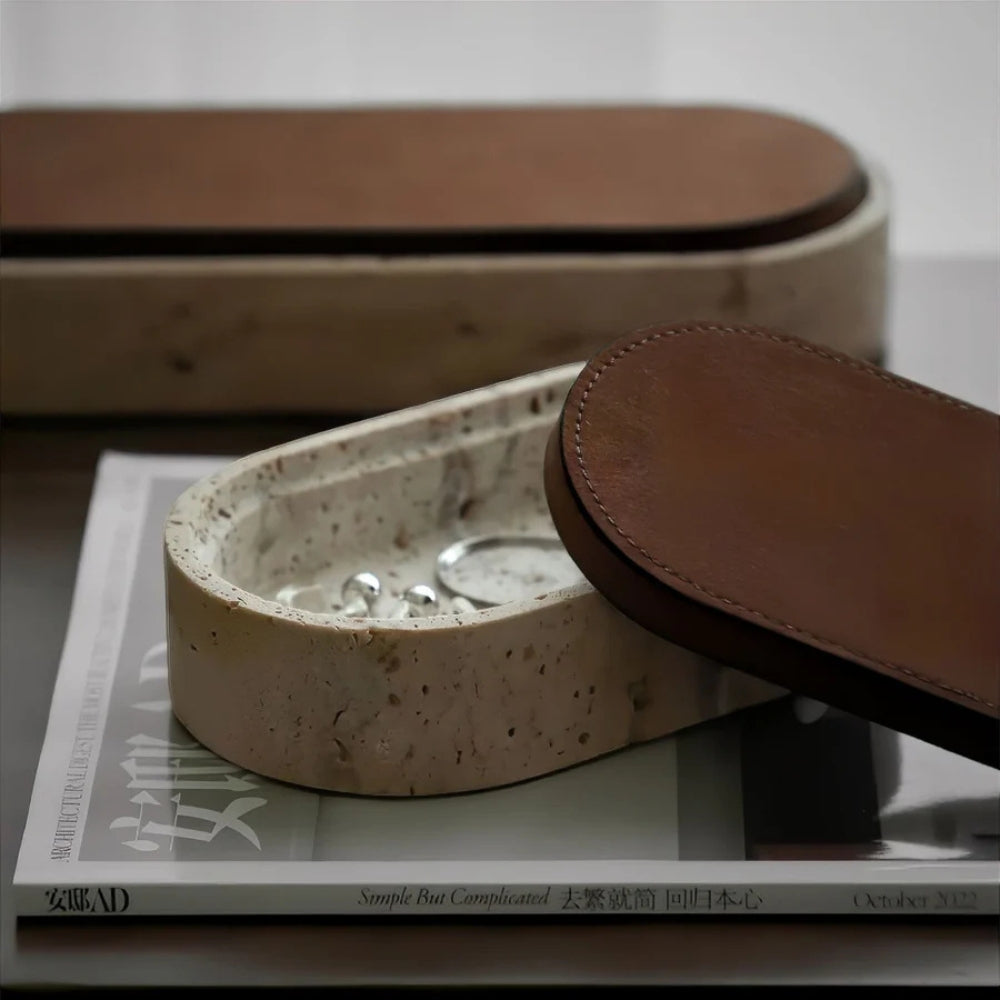BowLift | Marble Leather Lid Jewelry Storage Box