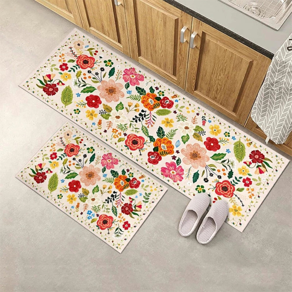 BowLift | Meadow Boho Floral Kitchen Mat Set