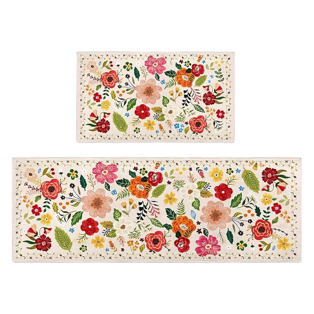 BowLift | Meadow Boho Floral Kitchen Mat Set