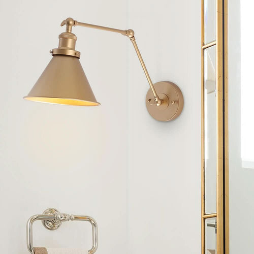 BowLift | Mid-Century Adjustable Metal Wall Lamp – Brass & Black