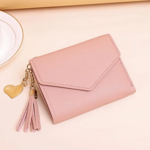 Elegant Compact Wallet with Tassel Bowlift