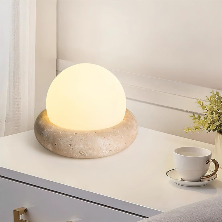 BowLift | Travertine Table Lamp