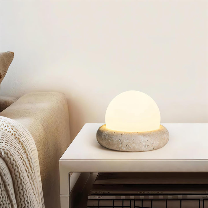 BowLift | Travertine Table Lamp