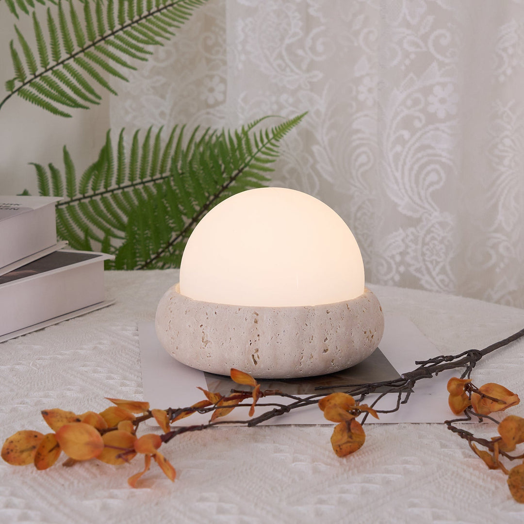 BowLift | Travertine Table Lamp