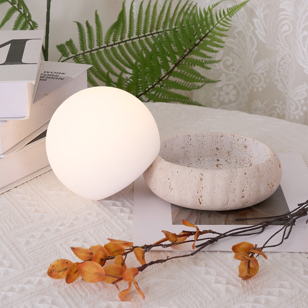 BowLift | Travertine Table Lamp