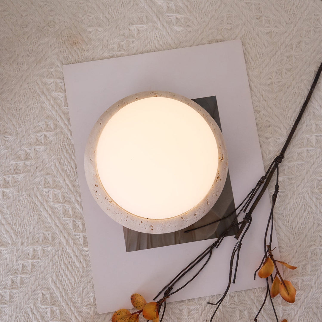 BowLift | Travertine Table Lamp