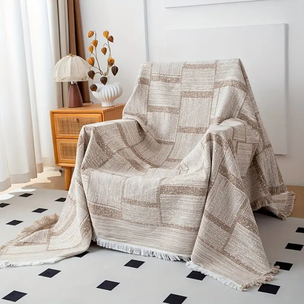 BowLift | Mixed Tone Geometric Cotton Blanket