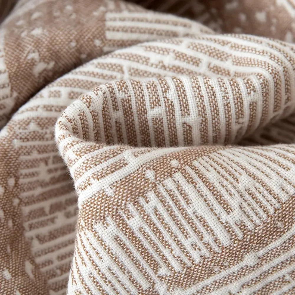 BowLift | Mixed Tone Geometric Cotton Blanket