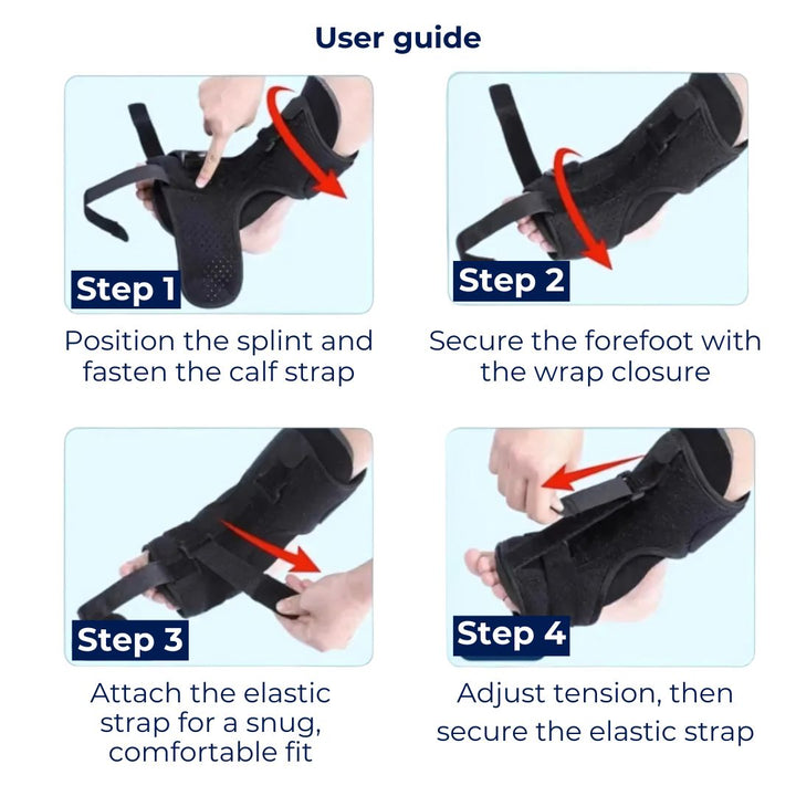 MobilityBoost Adjustable Drop Foot Brace for Ankle-Foot Orthosis | Improved Stability - Comfort Custom Fit for Independence Bowlift