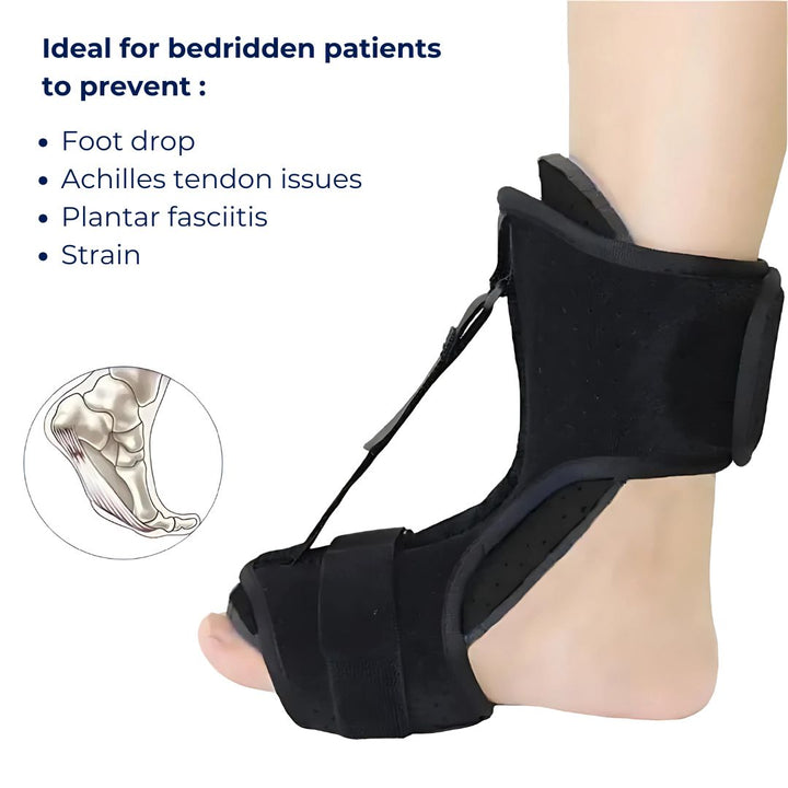 MobilityBoost Adjustable Drop Foot Brace for Ankle-Foot Orthosis | Improved Stability - Comfort Custom Fit for Independence Bowlift