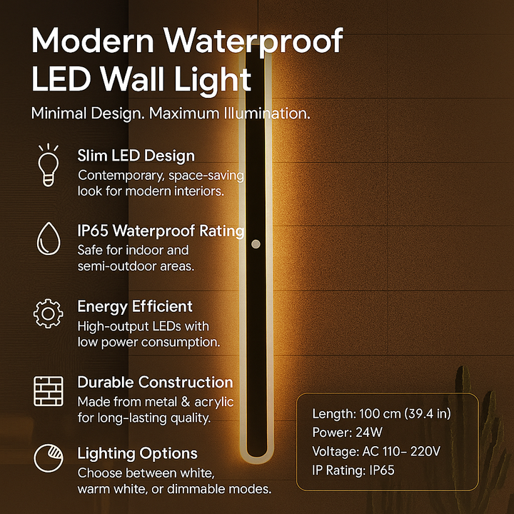 BowLift | Modern Waterproof LED Wall Light
