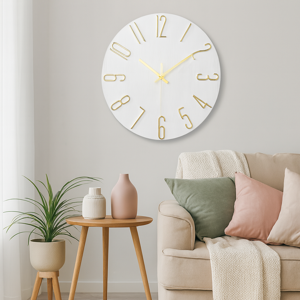 Silent Quartz Wall Clock with Modern Design