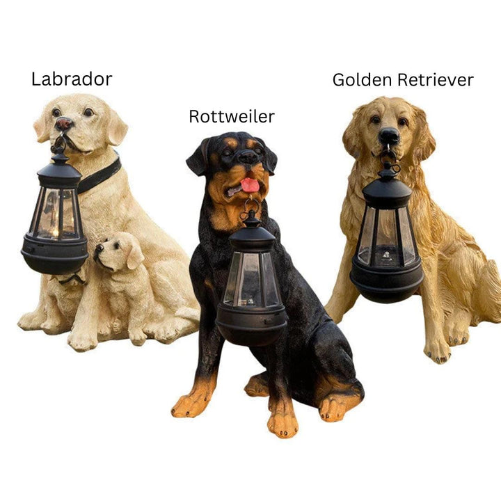 BowLift | Solar Powered Dog Statue with LED Lighting - LumiPup