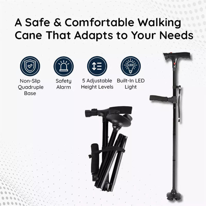 BowLift | Multi-Functional Foldable LED Walking Cane