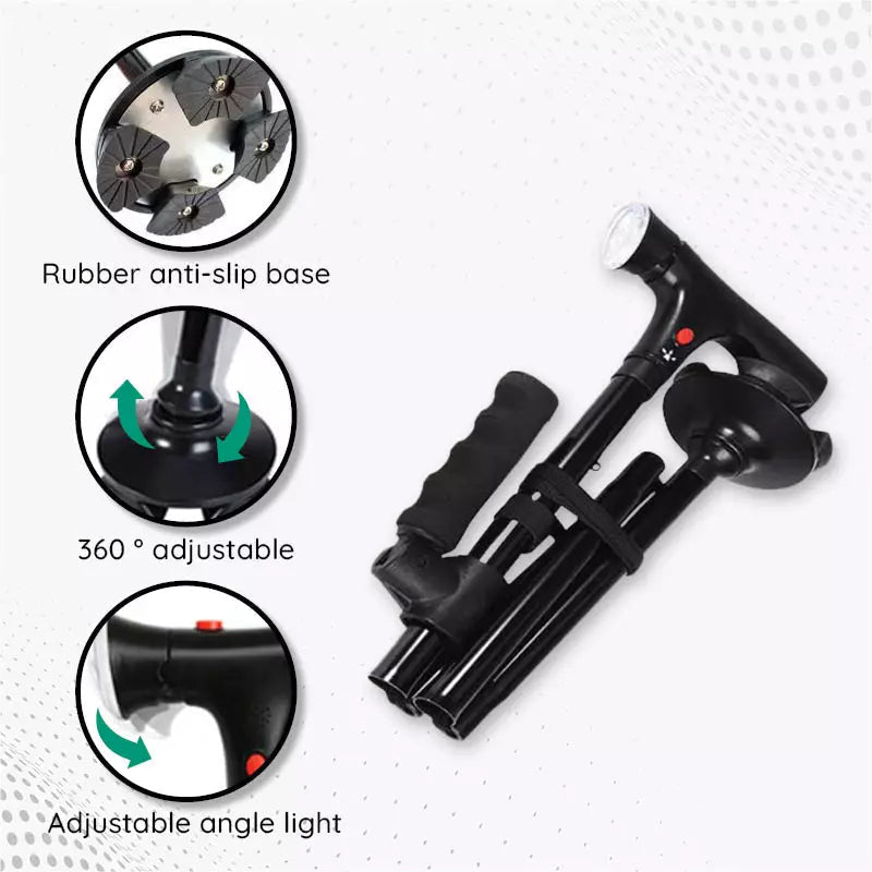 BowLift | Multi-Functional Foldable LED Walking Cane
