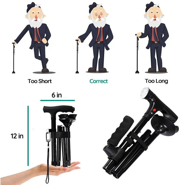 BowLift | Multi-Functional Foldable LED Walking Cane