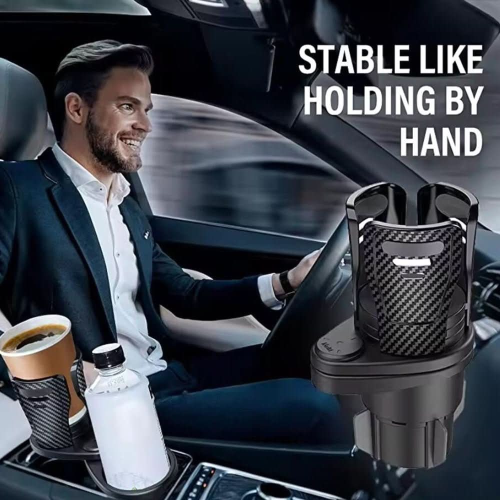 BowLift | 360° swivelling car cup holder for double drinks