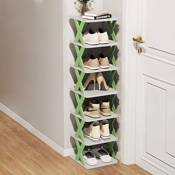 BowLift | FlexiStack Shoe Rack – Foldable Multiple Shoe Organizer for Small Spaces