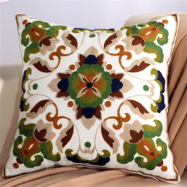 BowLift | Fleur Classic Embroidery Square Sofa Cushion Cover