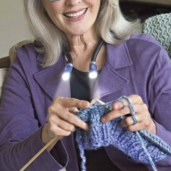 BowLift | Wearable Neck Lamp with LED for Knitting, Crocheting and Reading – Handsfree Light