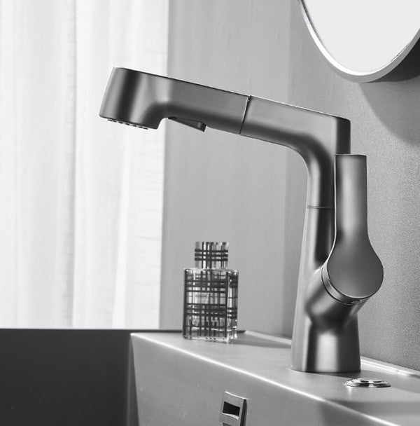 BowLift | Bathroom fixture with rotating retractable hand shower