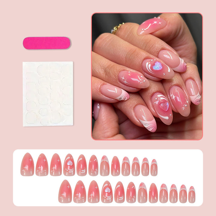 Acrylic Nail Set with Elegant Bows and Glamorous Accent Bowlift