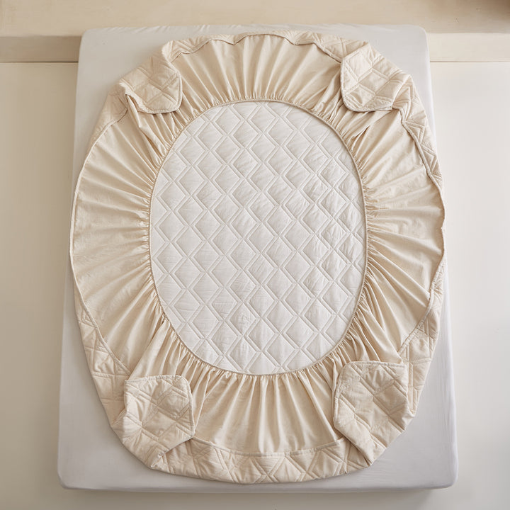 Quilted Cotton Mattress Protector Pad and Pillow Cover Set