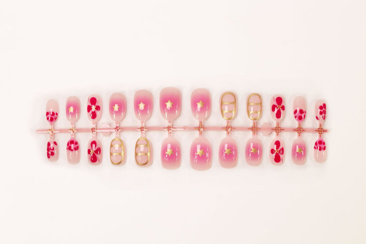 Artifical nails with elegant flower design Bowlift