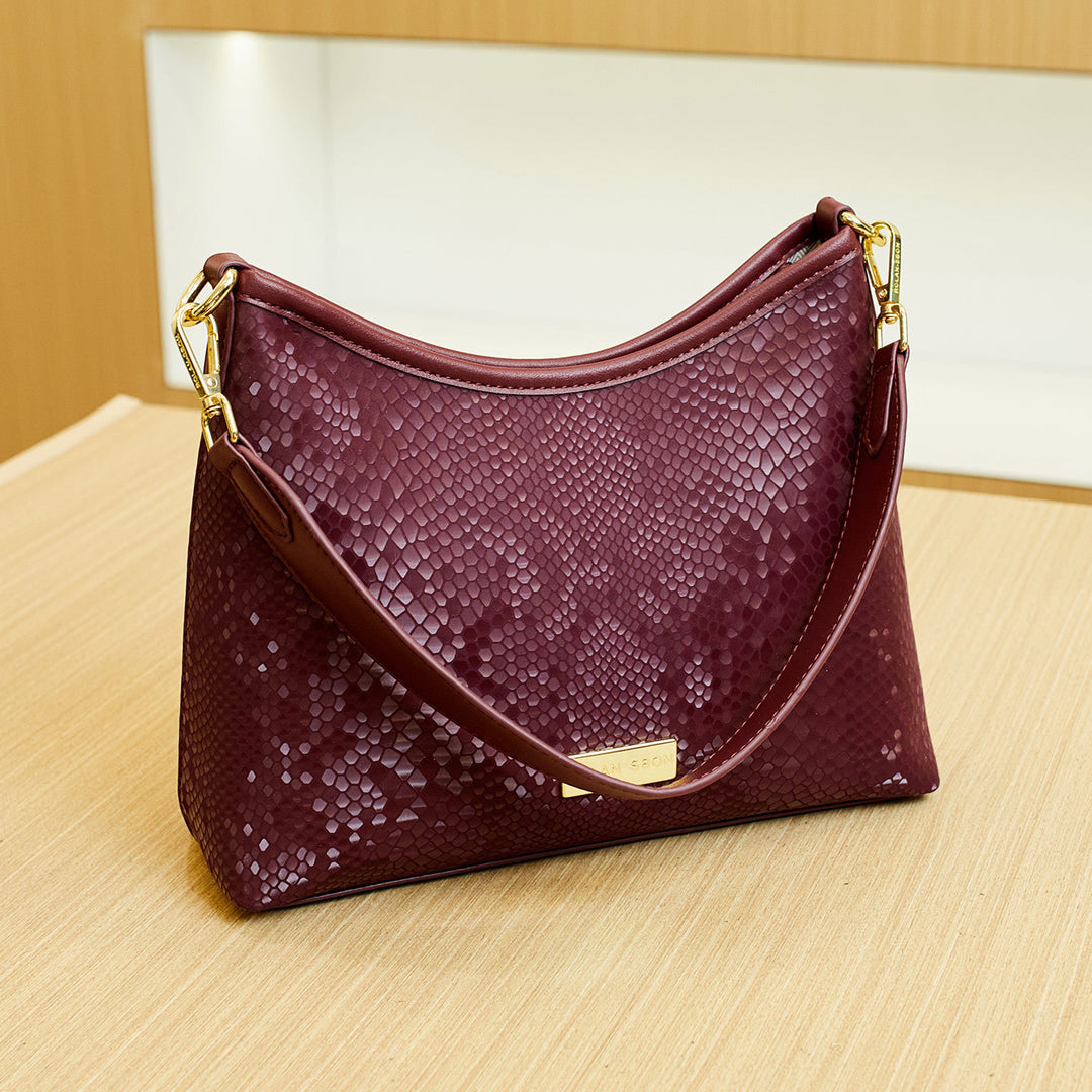 Textured Snakeskin Handbag