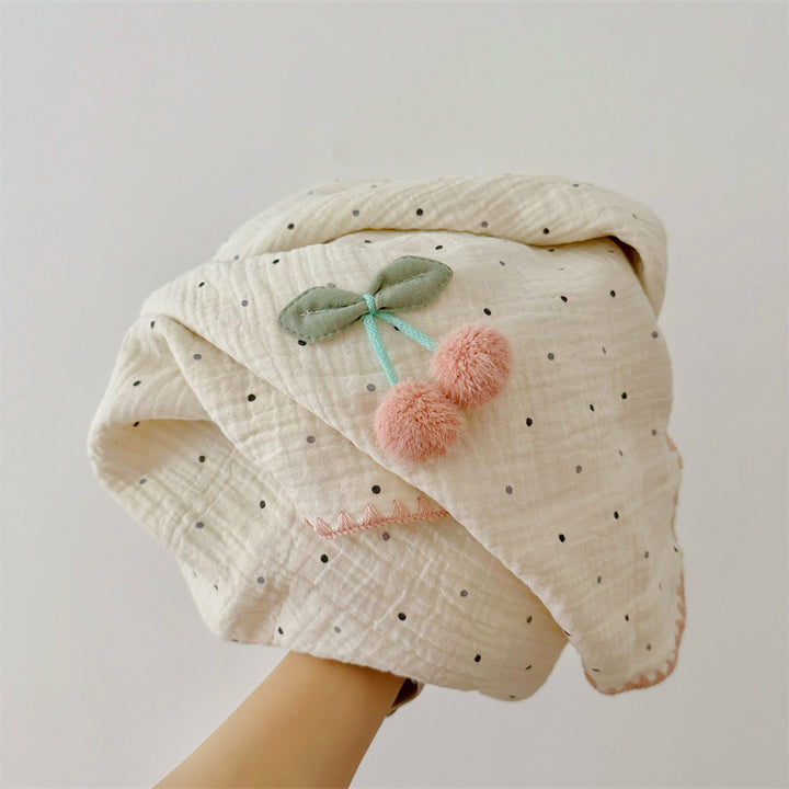 Unisex Cozy Muslin Blanket with Playful Pom-Pom Design Bowlift