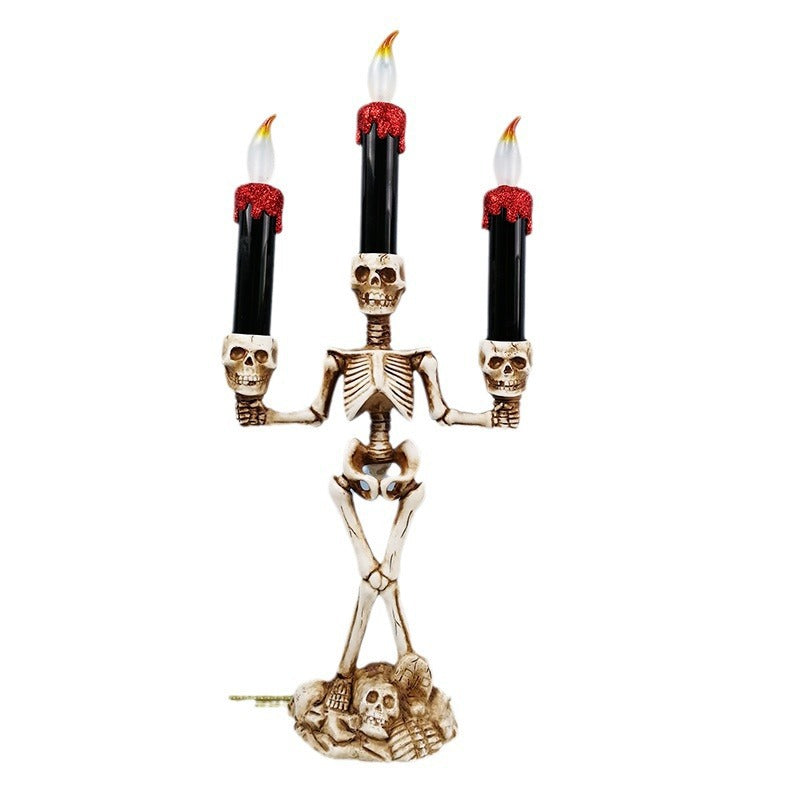 Skeleton Candle Holder Candelabra Bowlift