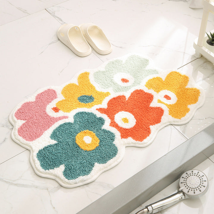 Floral Pattern Memory Foam Bath Mat