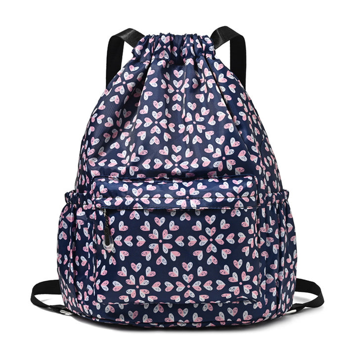 Drawstring Elephant Print Backpack Bowlift