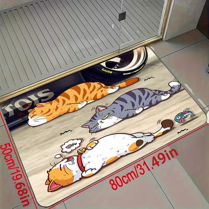 Cute Cat-Themed Doormat Bowlift