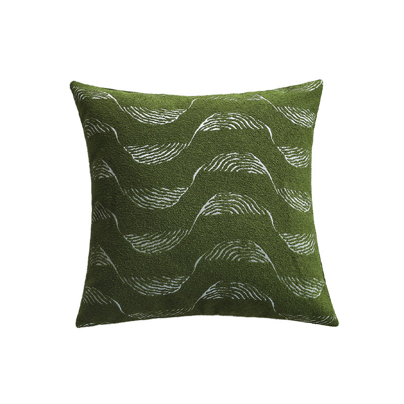 Square cushion cover made of microvelours with subtle wave structure Bowlift