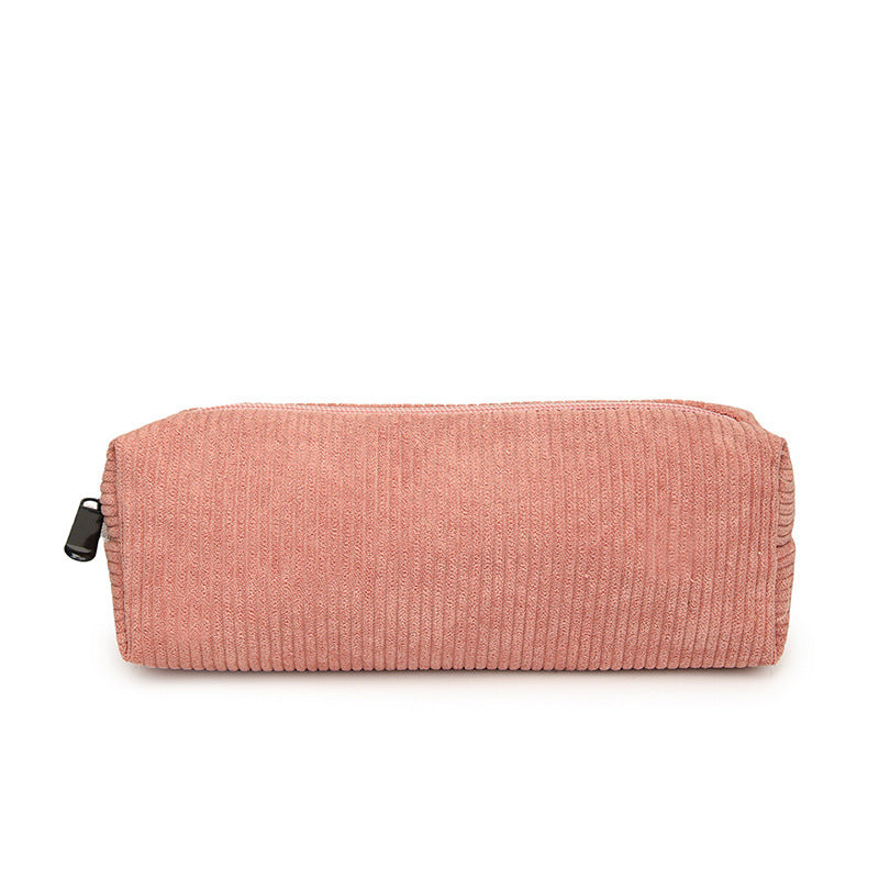 Corduroy Cosmetic Pencil Pouch with Zip Closure Bowlift